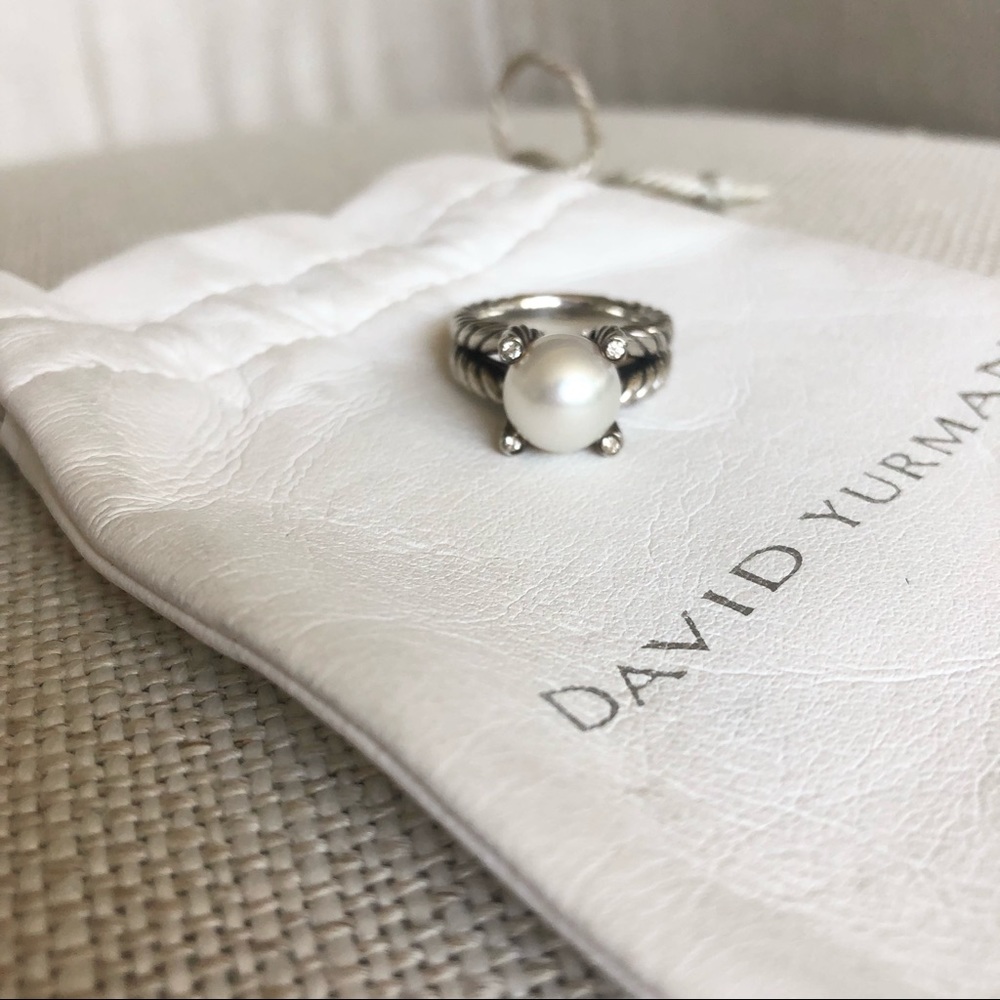 David Yurman Pearl Ring with Diamonds